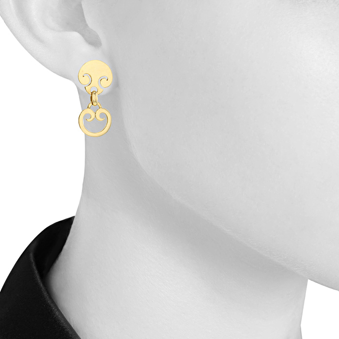 Orecchini mobili O.J. Perrin Légende in oro giallo - Detail D1