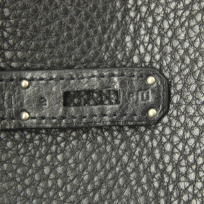 Hermes Birkin 40 cm handbag in black togo leather - Detail D4