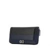 Chanel Boy wallet in black and blue quilted grained leather - 00pp thumbnail