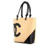 Chanel Cambon shopping bag in beige and black quilted leather - 00pp thumbnail