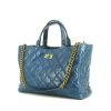 Shopping bag Chanel Grand Shopping in pelle trapuntata blu - 00pp thumbnail