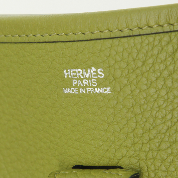 Hermes Evelyne small model shoulder bag in anise green togo leather - Detail D3