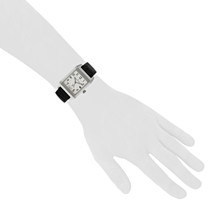 Jaeger Lecoultre Reverso-Squadra watch in stainless steel Ref:  230877 Circa  2000 - Detail D1