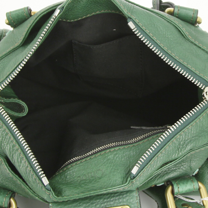 Borsa Chloé Paddington in pelle martellata verde - Detail D2