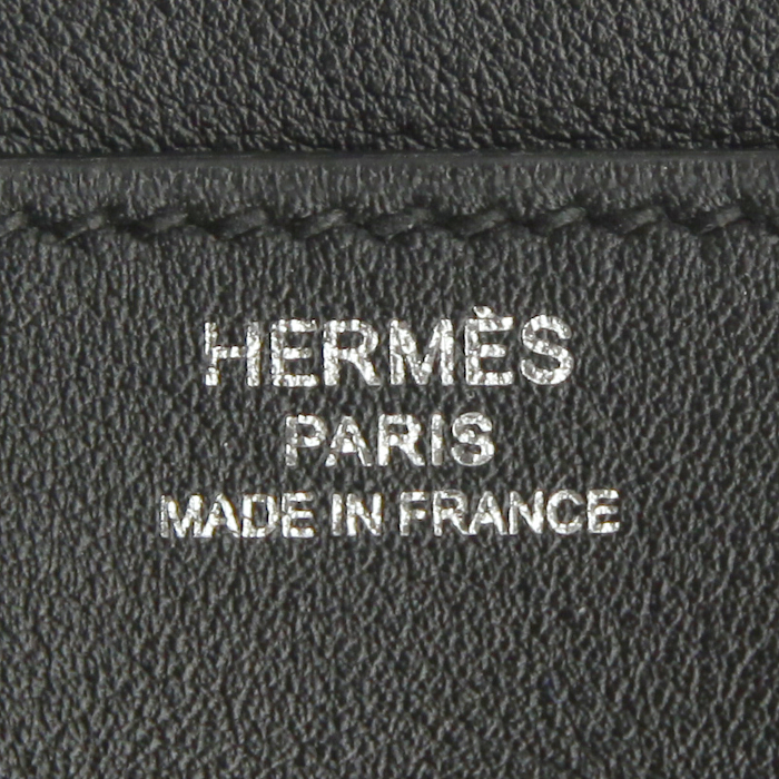 Sac à main Hermes Birkin 25 cm en cuir Swift noir - Detail D3