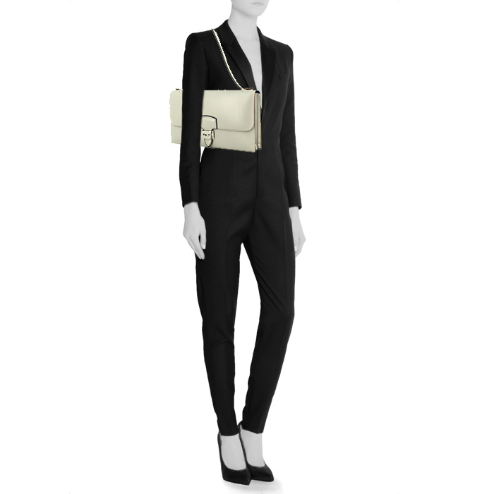 Porte-documents Hermes Sac à dépêches en cuir box gris et bleu - Detail D1