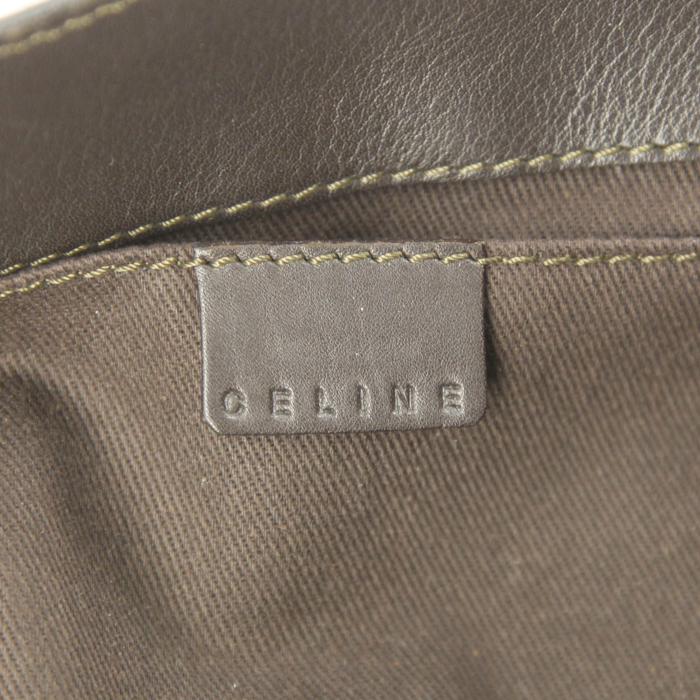 Bolso de mano Celine Boogie en cuero marrón - Detail D4