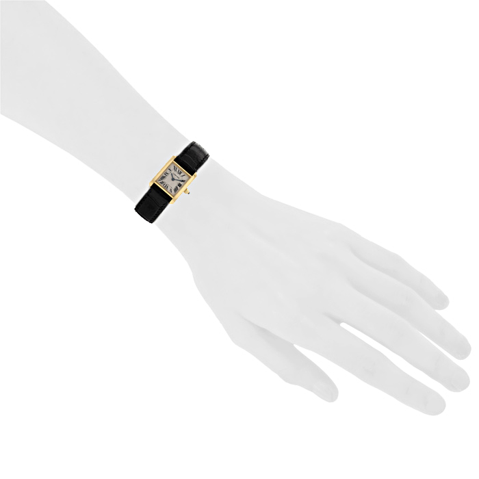 Cartier Tank Française watch in yellow gold Ref:  1821 Circa  1990 - Detail D1