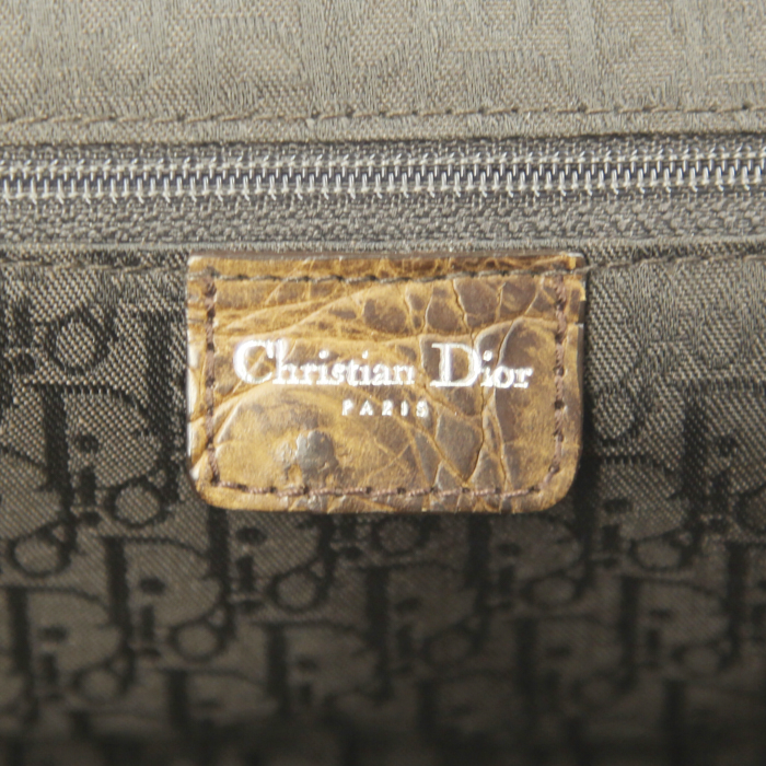 Sac à main en cuir marron-chocolat et cuir marron - Detail D3