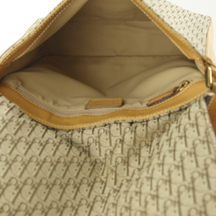 Dior Street Chic shoulder bag in brown monogram canvas and natural leather - Detail D2