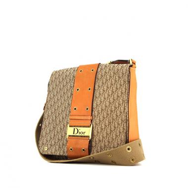 Bolso bandolera Dior Street Chic en lona Monogram marrón y cuero natural