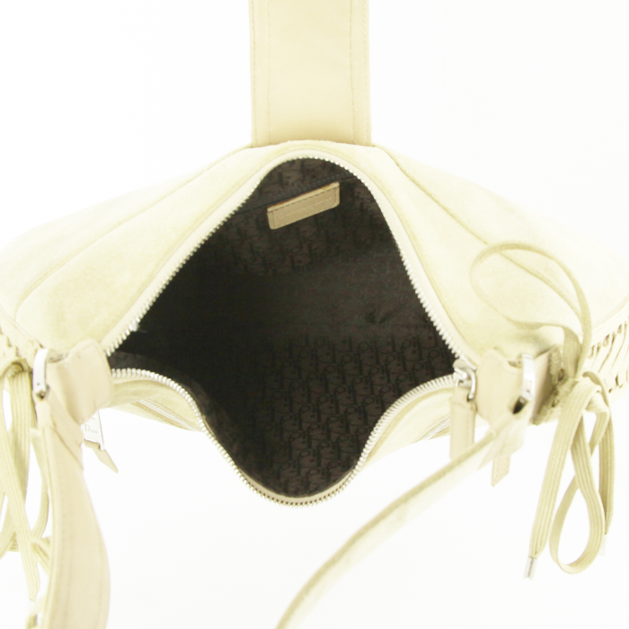 Borsa Dior in camoscio e pelle beige - Detail D2