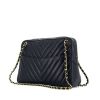 Chanel Petit Shopping handbag in blue quilted leather - 00pp thumbnail