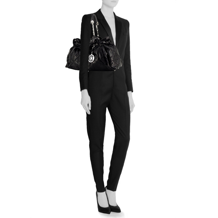 Borsa a spalla Dior Le 30 in pelle cannage nera - Detail D1