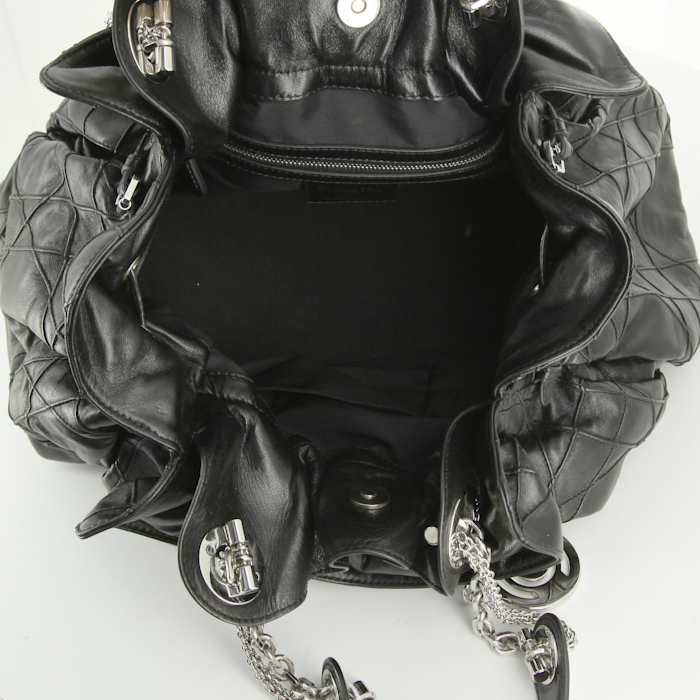 Sac porté épaule Dior Le 30 en cuir cannage noir - Detail D2