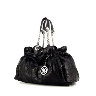 Bolso para llevar al hombro Dior Le 30 en cuero cannage negro