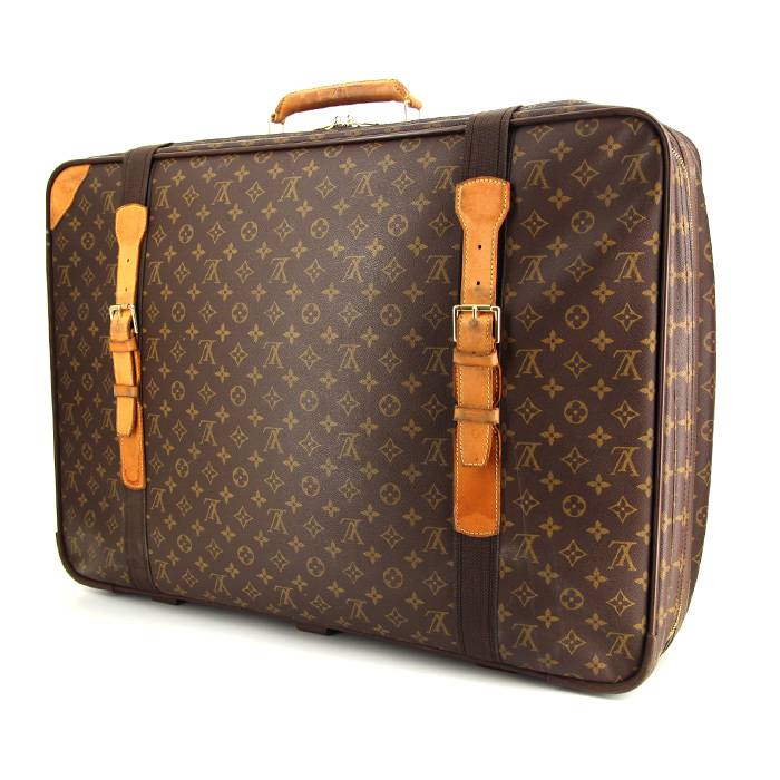 Louis Vuitton Satellite soft suitcase in monogram canvas and natural leather