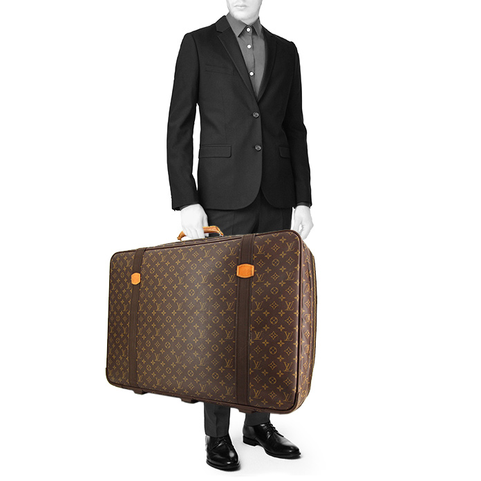 Valise souple Louis Vuitton Satellite en toile monogram et cuir naturel - Detail D1