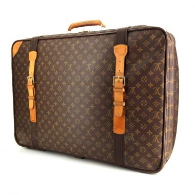 Maleta flexible Louis Vuitton Satellite en lona Monogram y cuero natural