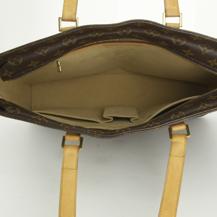 Sac cabas Louis Vuitton Luco en toile monogram et cuir naturel - Detail D2