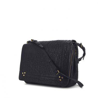 Jerome Dreyfuss Igor shoulder bag in navy blue grained leather