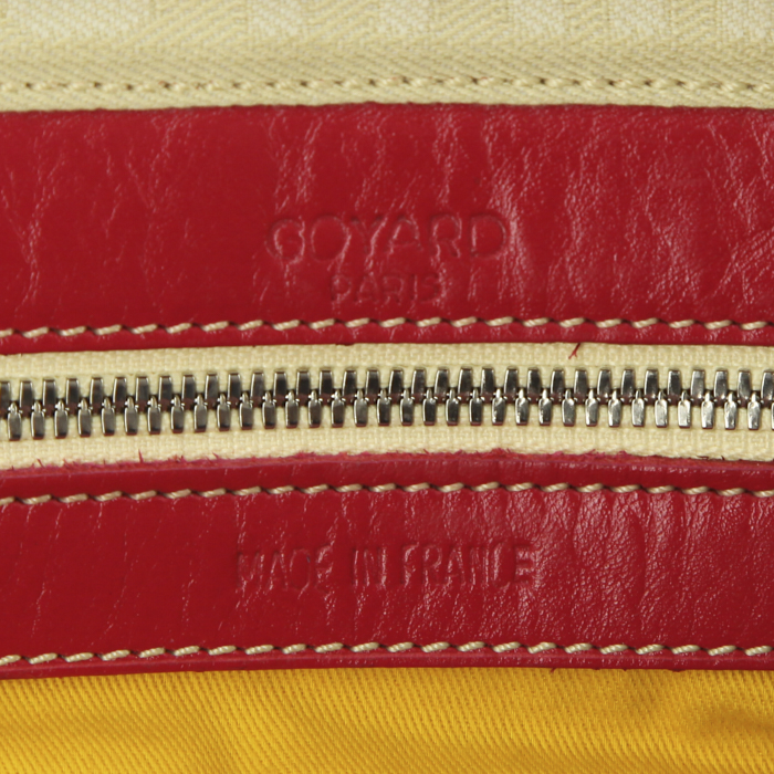 Goyard Boeing 45 travel bag in monogram canvas and pink leather - Detail D3