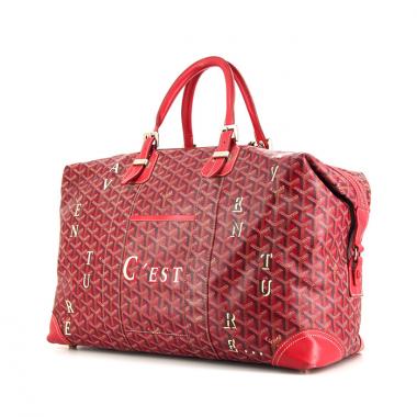 Borsa da viaggio Goyard Boeing 45 in tela monogram e pelle rosa