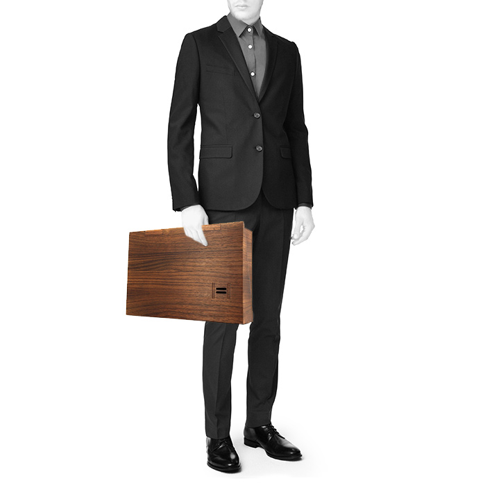 Nécessaire à courrier Hermes en bois marron - Detail D1