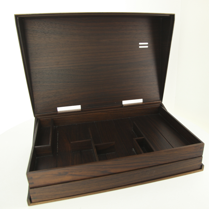 Nécessaire à courrier Hermes en bois marron - Detail D2