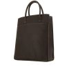 Hermes shopping bag in dark brown grained leather - 00pp thumbnail
