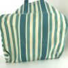 Hermes Cannes shopping bag in white and turquoise bicolor canvas - Detail D3 thumbnail