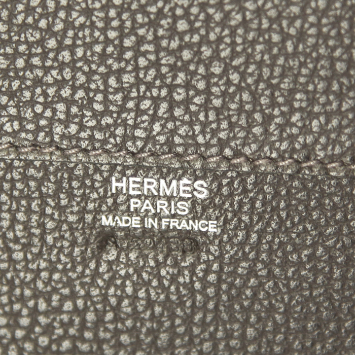 Hermes Air Light large model briefcase in dark brown grained leather - Detail D3