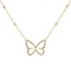 Messika Butterfly large model necklace in pink gold and diamonds - 00pp thumbnail