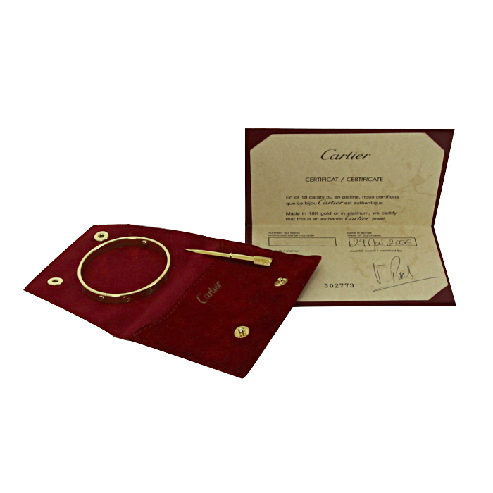 Bracelet Cartier Love en or jaune - Detail D2