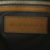 Sac besace Burberry en toile enduite Haymarket beige et cuir marron - Detail D4 thumbnail