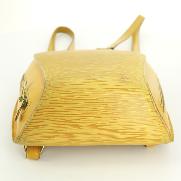 Mochila Louis Vuitton Mabillon en cuero Epi amarillo - Detail D4