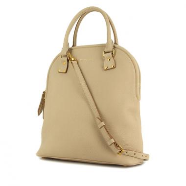 Borsa a tracolla Burberry Bloomsbury in pelle martellata ecru