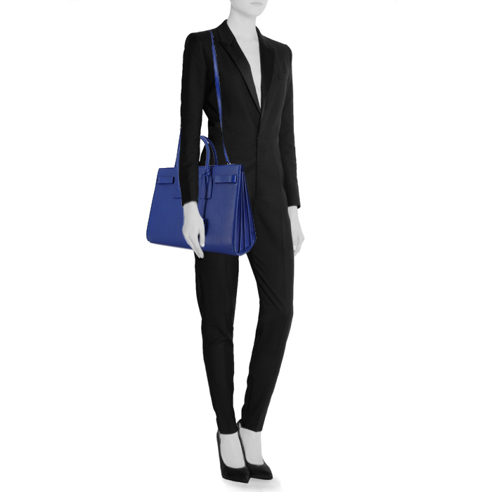 Saint Laurent Sac de jour handbag in electric blue leather - Detail D2