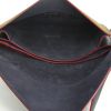 Celine Diamond handbag in burgundy and black leather and khaki suede - Detail D2 thumbnail