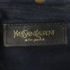 Yves Saint Laurent Muse Two medium model handbag in grey blue suede and black leather - Detail D4 thumbnail