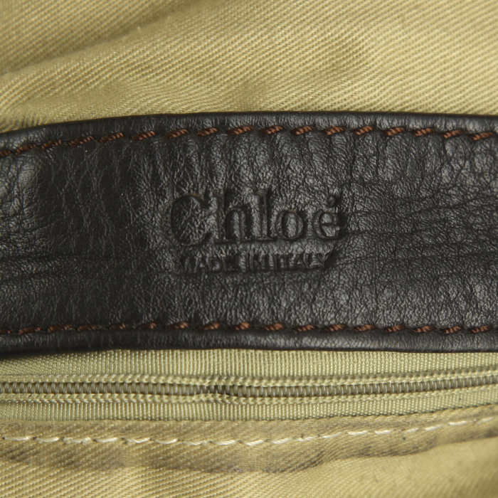 Borsa a tracolla Chloé Paddington in pelle martellata marrone scuro - Detail D3