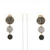 Paire de pendants d'oreilles Pomellato Sabbia grand modèle en or rose,  diamants blancs et diamants brun et en diamants noirs - 360 thumbnail