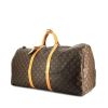Borsa da viaggio Louis Vuitton Keepall 60 cm in tela monogram e pelle naturale - 00pp thumbnail
