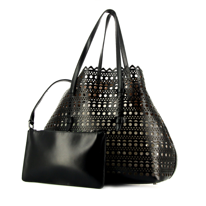 Alaia Mina handbag in black leather - Detail D2