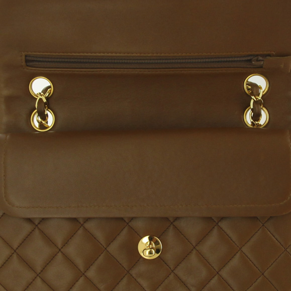 Borsa Chanel Timeless in pelle trapuntata marrone - Detail D5