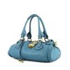 Chloé Paddington handbag in blue grained leather - 00pp thumbnail