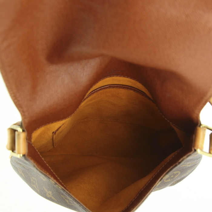 Sac besace Louis Vuitton Musette Salsa en toile monogram et cuir naturel - Detail D2