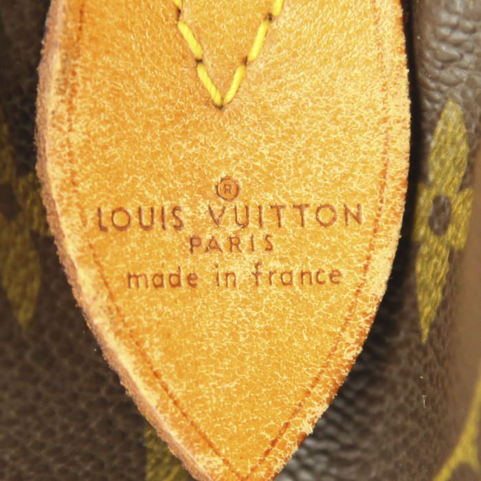 Louis Vuitton Keepall 60 cm travel bag in monogram canvas and natural leather - Detail D3
