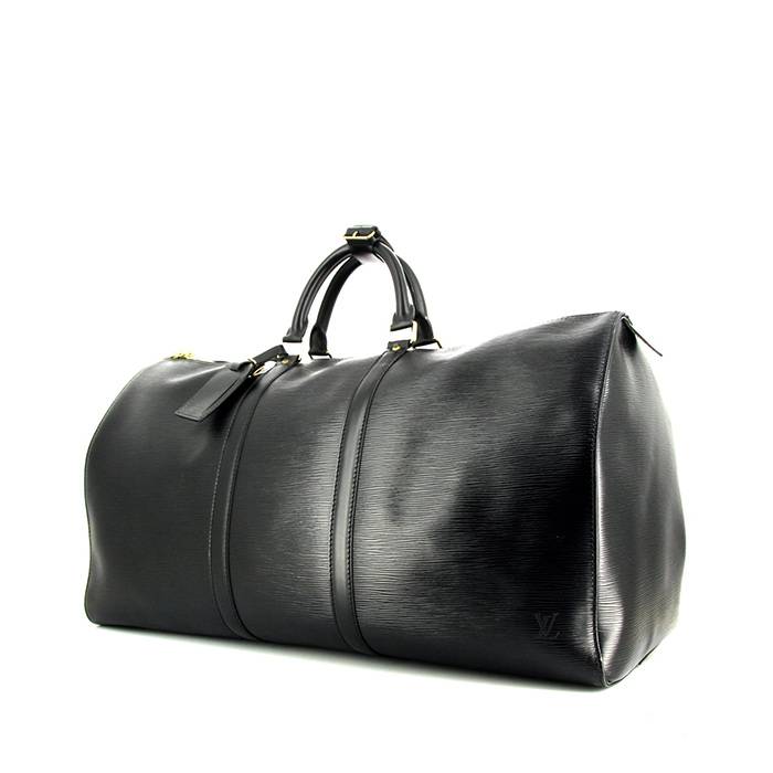Authentic Louis Vuitton Black Epi Leather Keepall 55 Travel Duffle