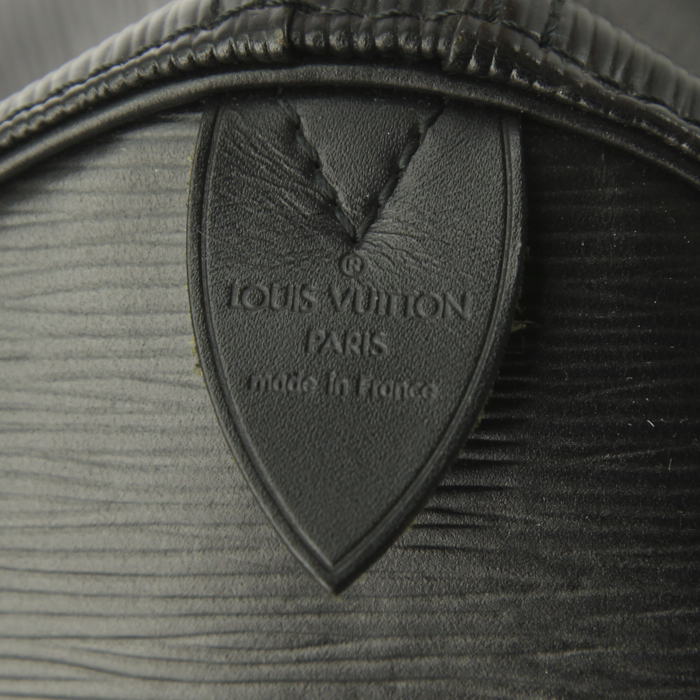 Borsa da viaggio Louis Vuitton Keepall 55 cm in pelle Epi nera - Detail D3